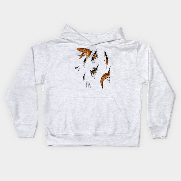 Velociraptor Escape Kids Hoodie by SakuraDragon